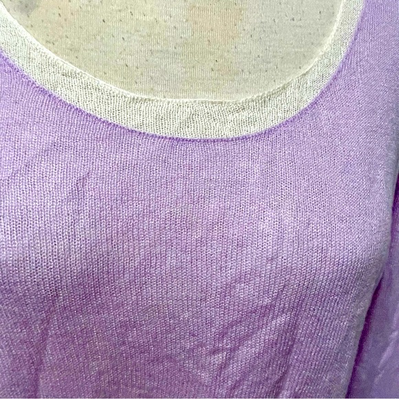 Eileen Fisher Lavender Long Sleeve Women's Gauzy light Weight Sweater - Picture 3 of 11